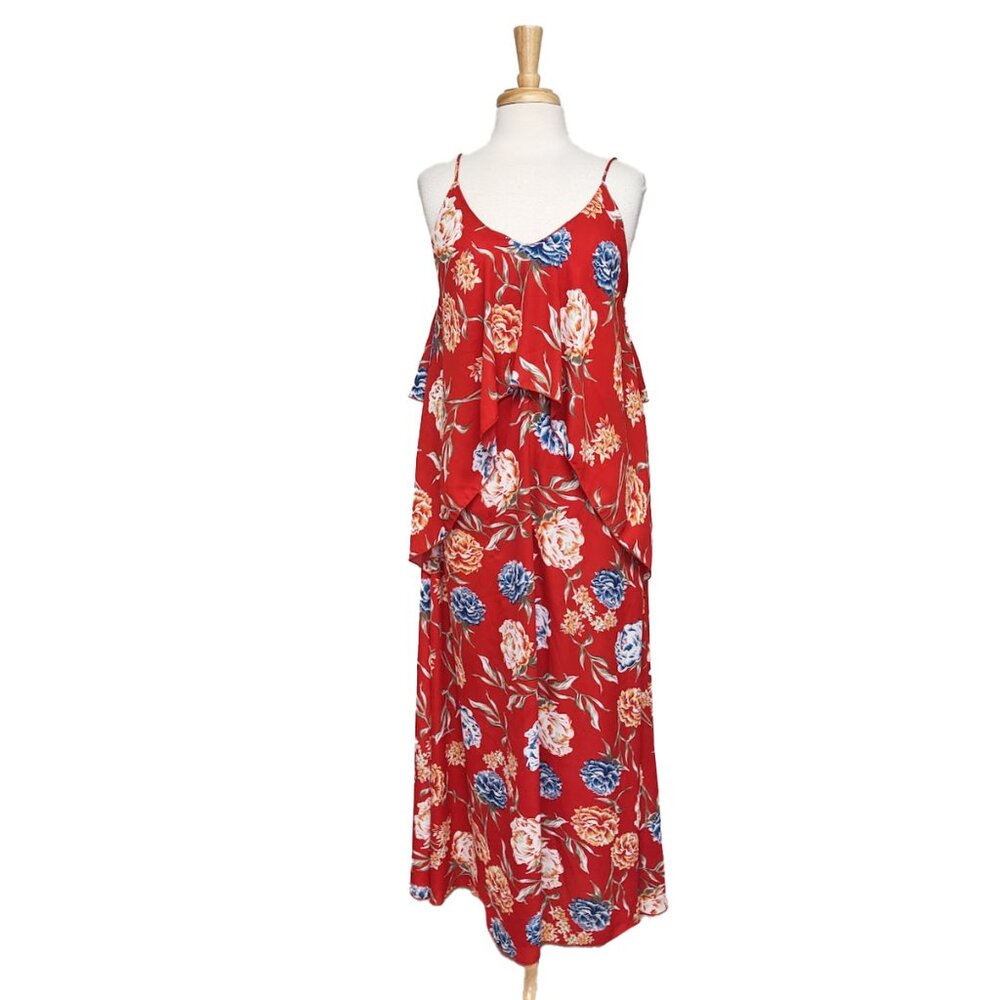 ROMEO + JULIET Couture Red Floral Maxi Sun Dress